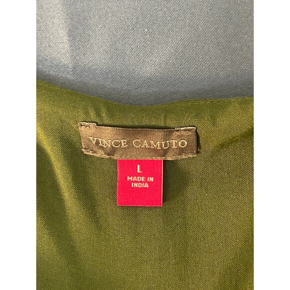 Vince Camuto Sleeveless Summer Maxi Dress Side Slits Large Olympic Green NWT - Picture 6 of 10